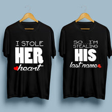 Load image into Gallery viewer, Couple Stole The Hearts eachother Unisex Tshirts