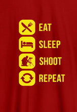Load image into Gallery viewer, Eat Sleep Shoot Repeat Unisex Tshirt