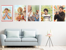 Load image into Gallery viewer, Mohanlal Aesthetic Metal Posters Set of 5 | Timeless Icon of Indian Cinema Collection
