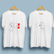 Load image into Gallery viewer, Couples Love Magnet Unisex T-shirts
